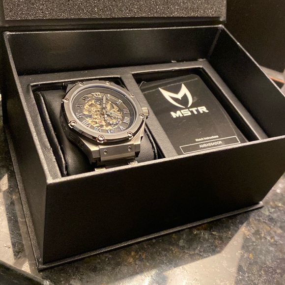 MSTR Meister AM304SS AMBASSADOR TITANIUM GREY AUTOMATIC/BLACK/SS BAND watch - Picture 2 of 13